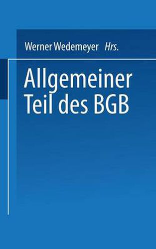 Cover image for Allgemeiner Teil Des Bgb