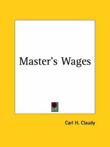 Cover image for Master's Wages (1924)