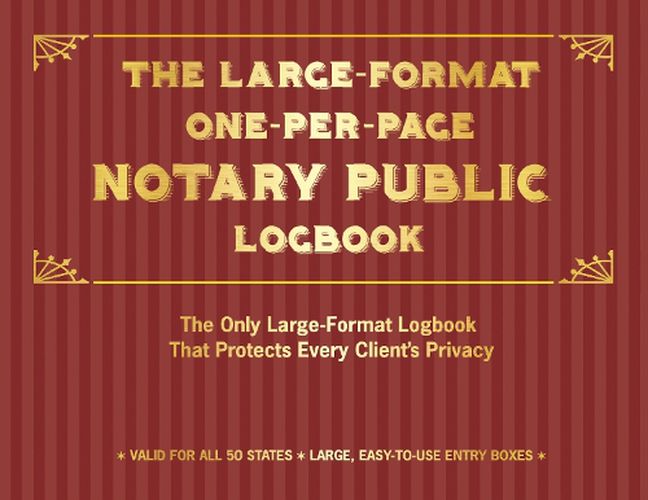 Cover image for Large-Format One-Per-Page Notary Public Logbook