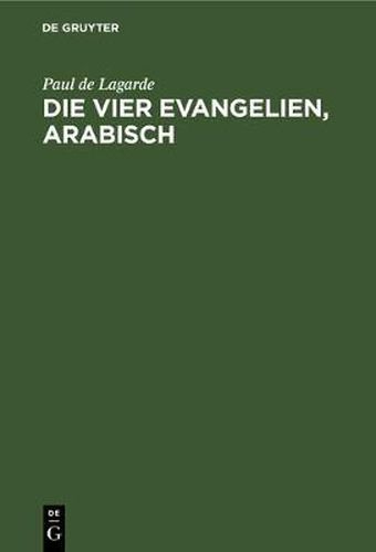 Cover image for Die vier Evangelien, arabisch