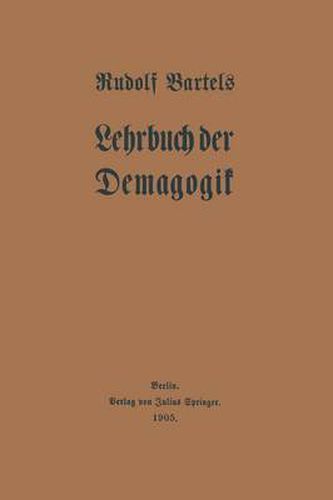 Cover image for Lehrbuch Der Demagogik