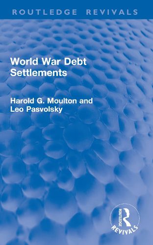 Cover image for World War Debt Settlements