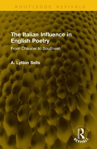 Cover image for The Italian Influence in English Poetry
