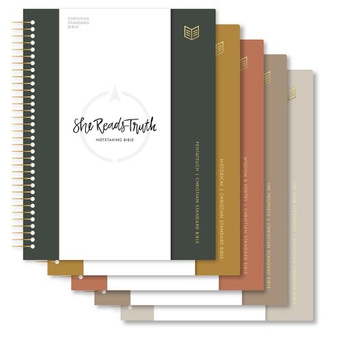 Cover image for CSB She Reads Truth Spiral Bound Notetaking Bible, Five-Volume Set, Hardcover