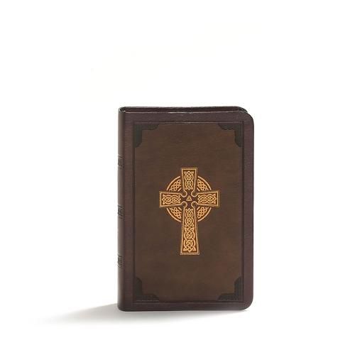 KJV Large Print Compact Reference Bible, Celtic Cross Brown LeatherTouch