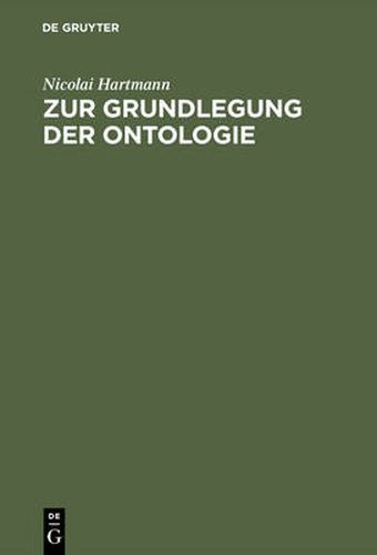 Zur Grundlegung Der Ontologie