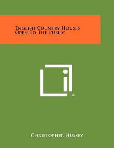 English Country Houses Open to the Public