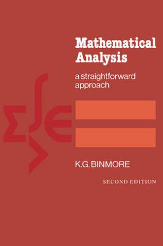 Cover image for Mathematical Analysis: A Straightforward Approach