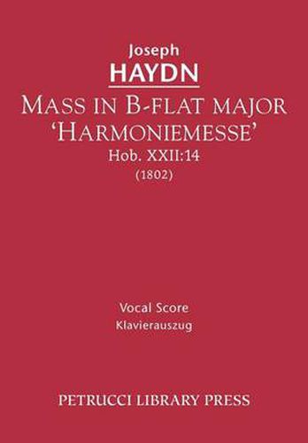 Cover image for Mass in B-Flat Major 'Harmoniemesse', Hob. XXII: 14 - Vocal Score