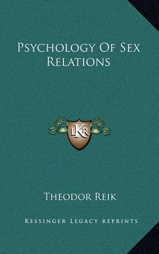 Cover image for Psychology of Sex Relations