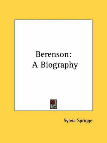 Cover image for Berenson: A Biography