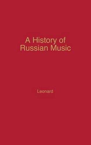 Cover image for A History of Russian Music