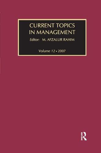 Cover image for Current Topics in Management: Volume 12