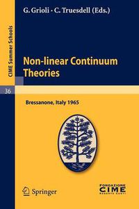 Cover image for Non-linear Continuum Theories: Lectures given at a Summer School of the Centro Internazionale Matematico Estivo (C.I.M.E.) held in Bressanone (Bolzano), Italy, May 31-June 9, 1965