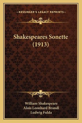 Shakespeares Sonette (1913)