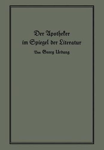 Cover image for Der Apotheker Im Spiegel Der Literatur