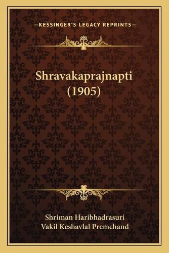 Cover image for Shravakaprajnapti (1905)