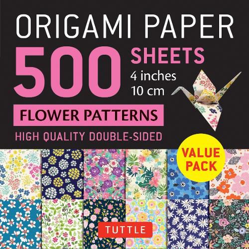 Cover image for Origami Paper 500 Sheets Flower Patterns 4 (10 CM): Tuttle Origami Paper: Double-Sided Origami Sheets Printed with 12 Different Illustrated Patterns