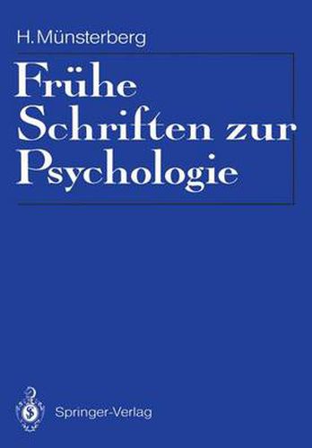 Fruhe Schriften zur Psychologie