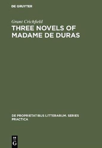 Cover image for Three novels of Madame de Duras: Ourika, Edouard, Olivier