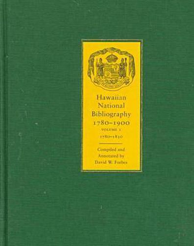 Cover image for Hawaiian National Bibliography, 1780-1900