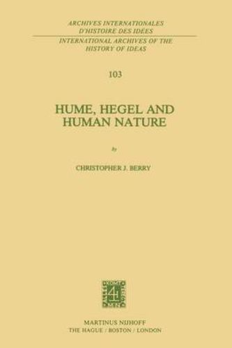 Cover image for Hume, Hegel and Human Nature