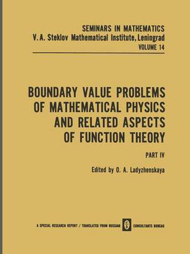 Cover image for Boundary Value Problems of Mathematical Physics and Related Aspects of Function Theory Part IV