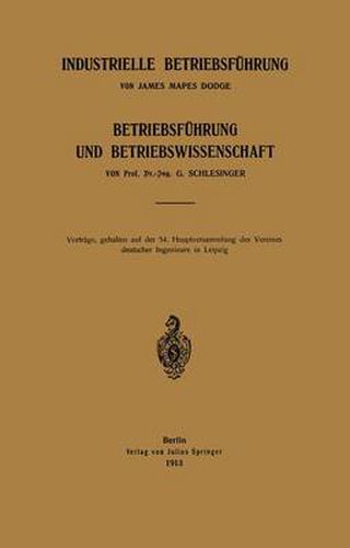 Cover image for Industrielle Betriebsfuhrung