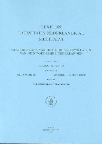 Cover image for Lexicon Latinitatis Nederlandicae Medii Aevi: Fascicule 60