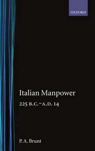 Cover image for Italian Manpower, 225 B.C.-A.D.14