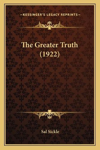 Cover image for The Greater Truth (1922)