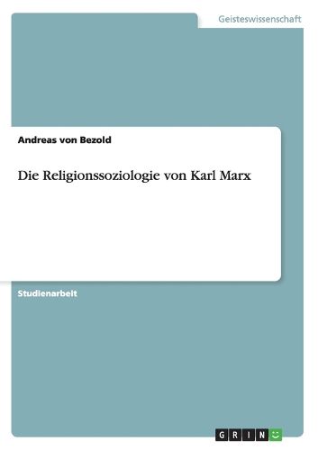 Cover image for Die Religionssoziologie von Karl Marx