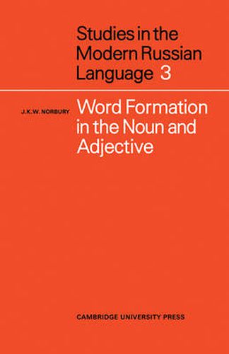 Cover image for Word Formation in the Noun and Adjective