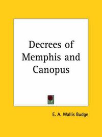 Cover image for Decrees of Memphis