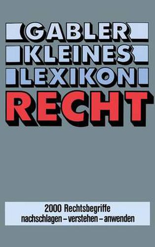 Cover image for Gabler Kleines Lexikon Recht