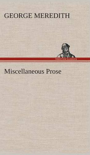 Cover image for Miscellaneous Prose