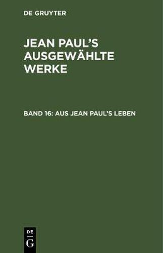 Aus Jean Paul's Leben