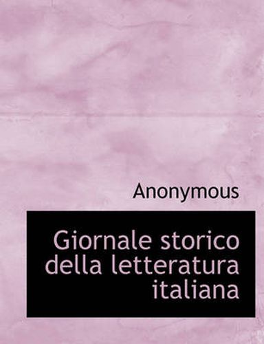 Cover image for Giornale Storico Della Letteratura Italiana