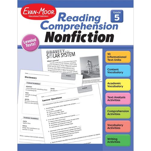 Cover image for Reading Comprehension, Nonfiction, Grade 5