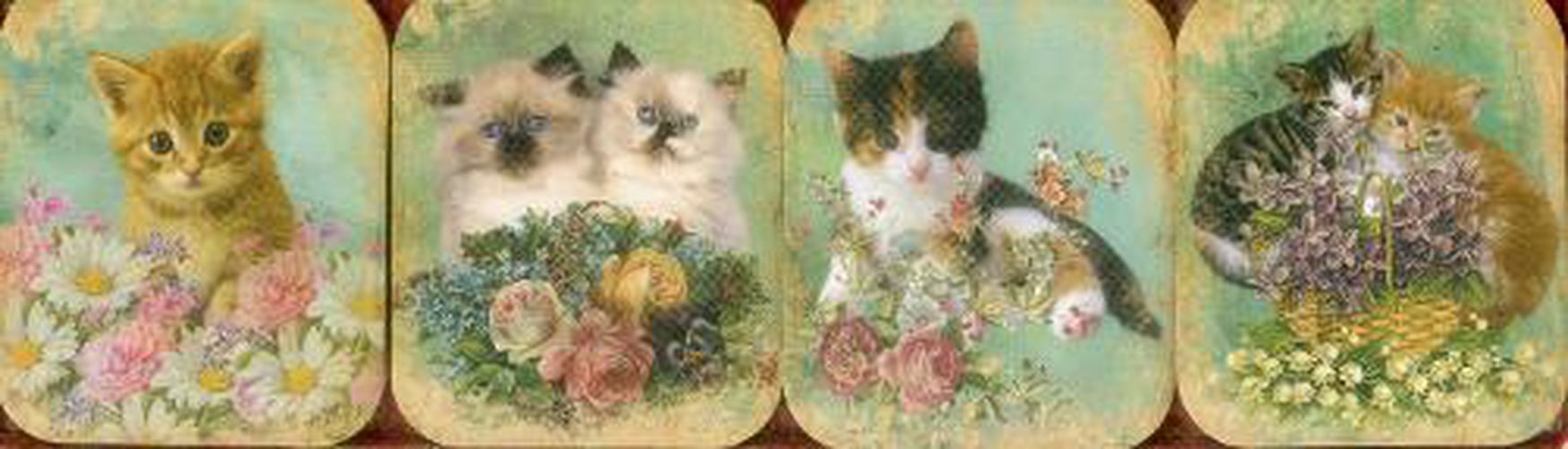 Cover image for Pocket Note Set of 4 Mini-pads: Vintage Kittens