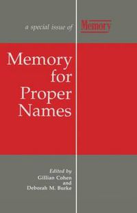 Cover image for Memory for Proper Names: A Special Issue of Memory