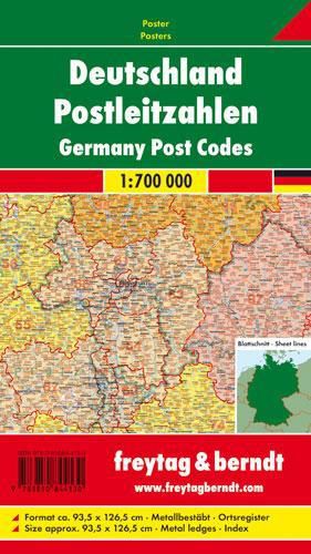 Cover image for Post Codes Map Provided with Metal Ledges/Tube 1:700 000