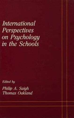 Cover image for International Perspectives on Psychology in the Schools