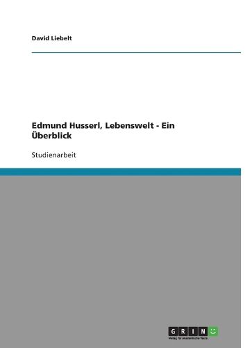 Cover image for Edmund Husserl, Lebenswelt - Ein UEberblick