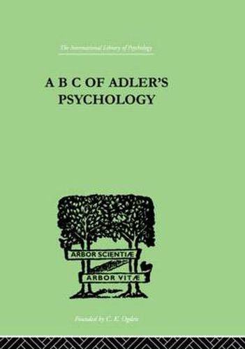 Cover image for A B C Of Adler'S Psychology