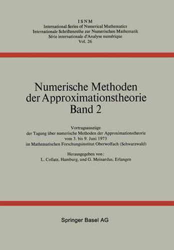 Cover image for Numerische Methoden Der Approximationstheorie: Band 2