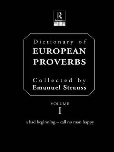 Cover image for Dictionary of European Proverbs