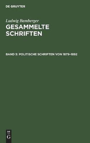 Cover image for Politische Schriften von 1879-1892