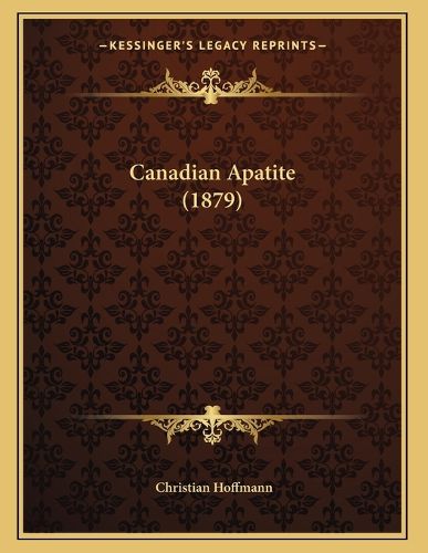 Cover image for Canadian Apatite (1879)