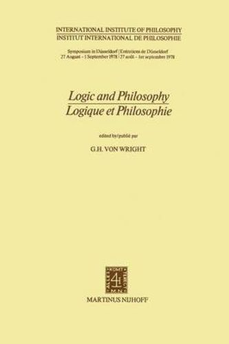 Cover image for Logic and Philosophy / Logique et Philosophie